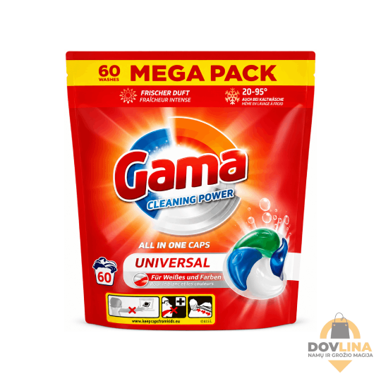 Gama 4in1 universalios skalbimo kapsulės (60vnt)