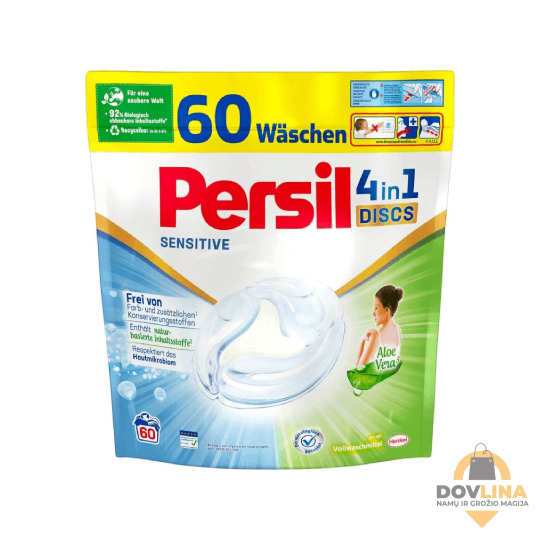 Persil 4in1 Discs Sensitive skalbimo kapsulės jautriai odai (60vnt)